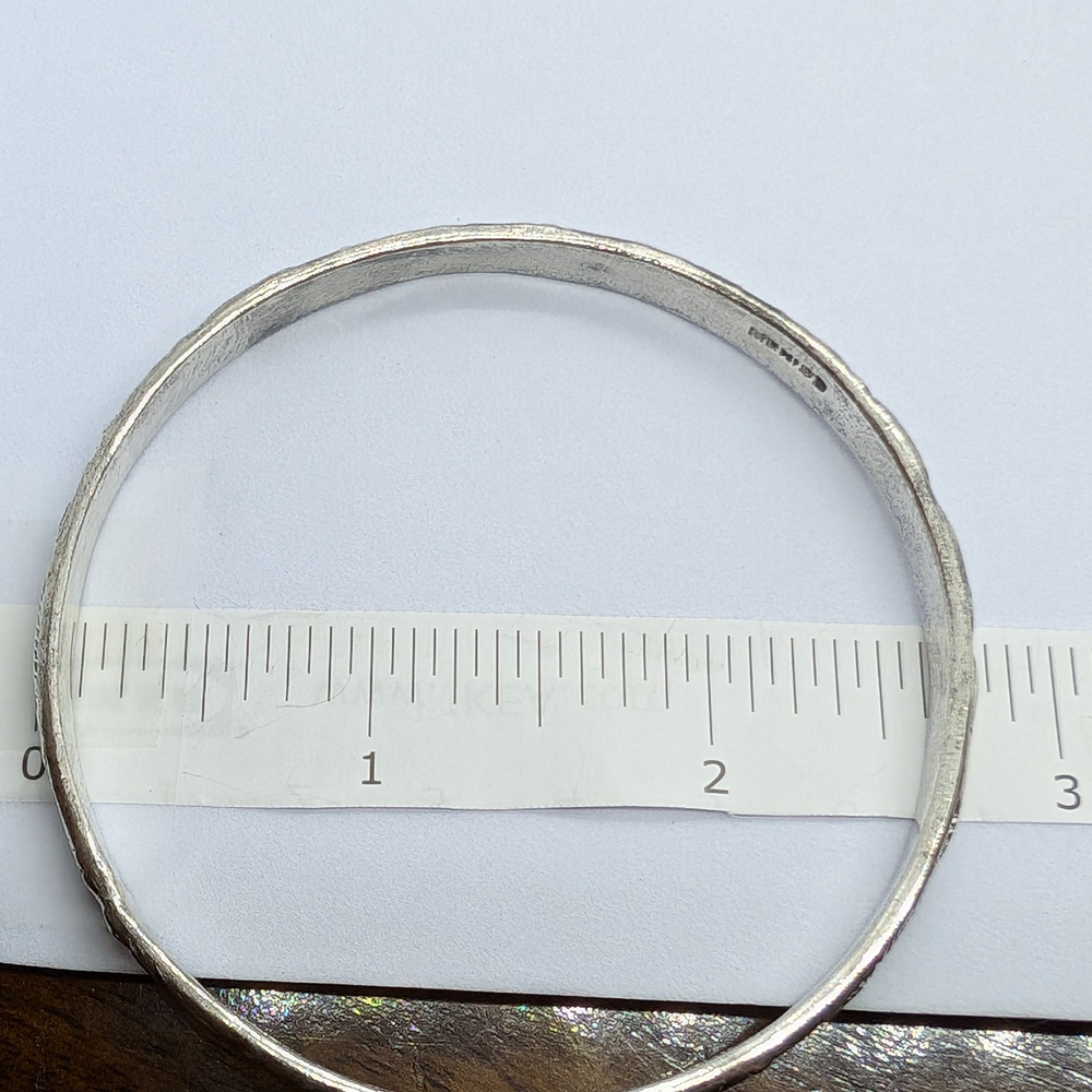 Mexico Silver Bangle With Leaf Design - Picture 9 of 12
